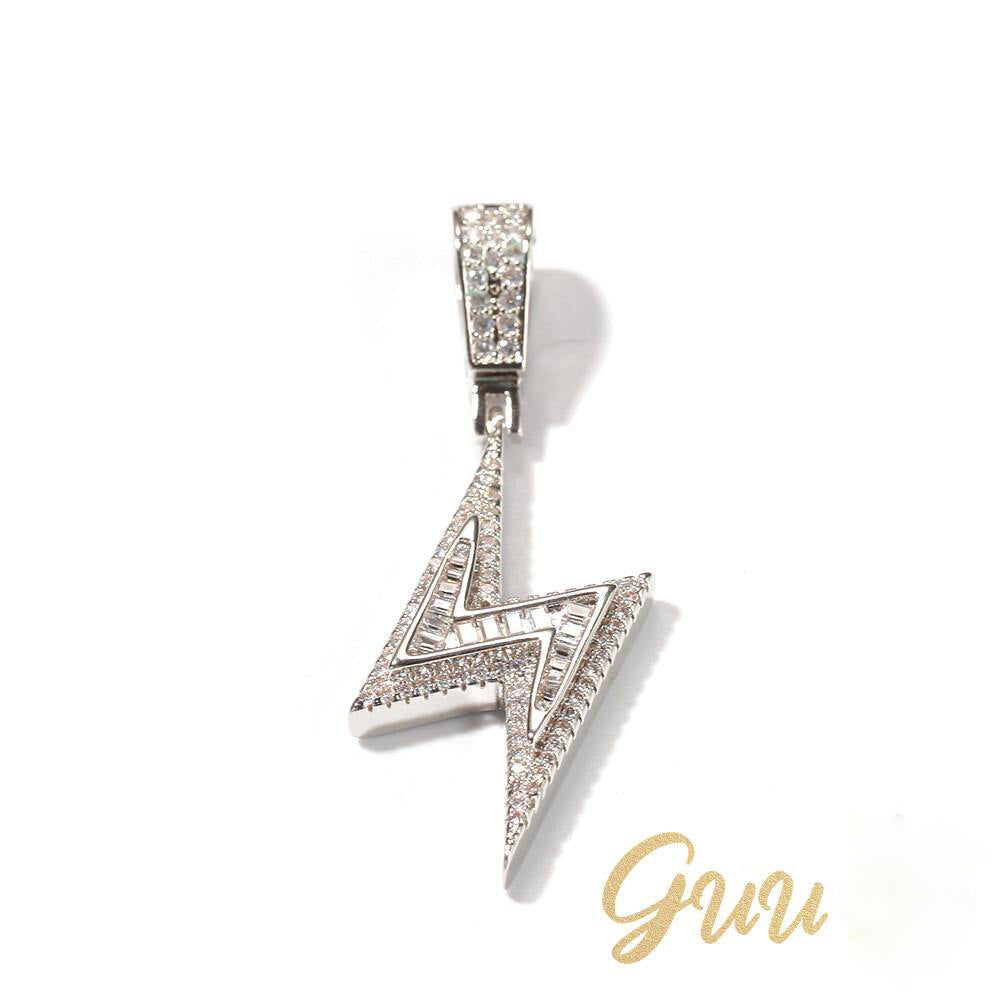 Baguette Iced Lightning Pendant