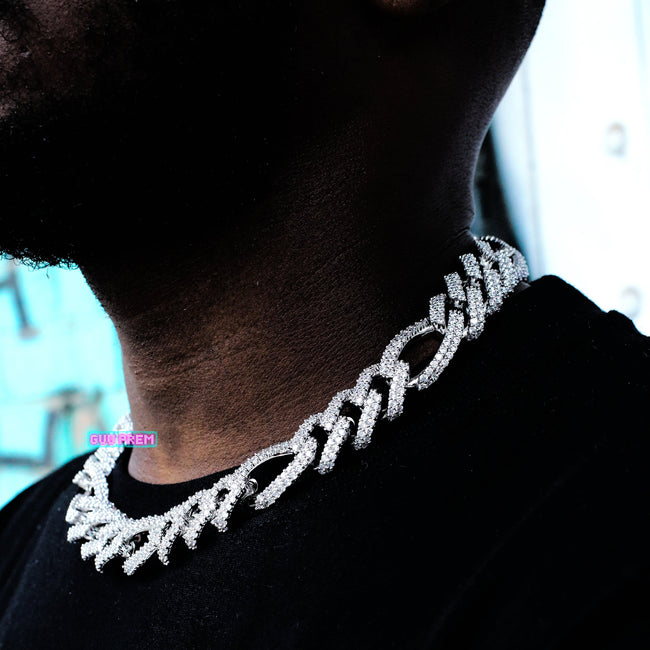19mm Iced Figaro Chain Hover Image