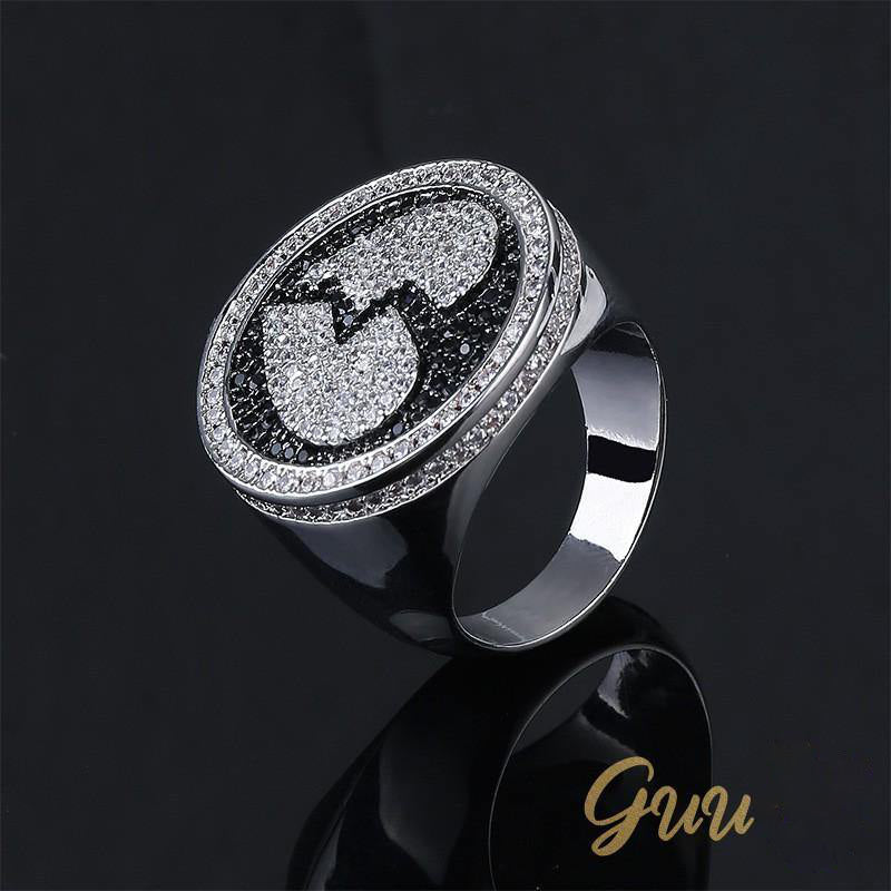 Iced 18K Yellow Gold-Plated  Iced  AAA CZ Hip Hop Heartbreak Ring