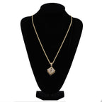 Two-tone CZ Black And White  Dice Pendant Jewelry