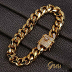 Iced Lock Cuban Link Bracelet