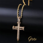 18K Gold-Plated AAA CZ Cross Pendant