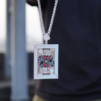 Iced Solid Large Royal King Poker Necklace