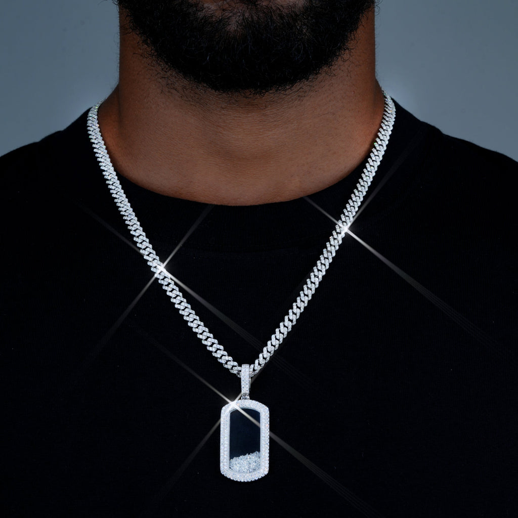 925S & VVS Moissanite Dog Tag Necklace
