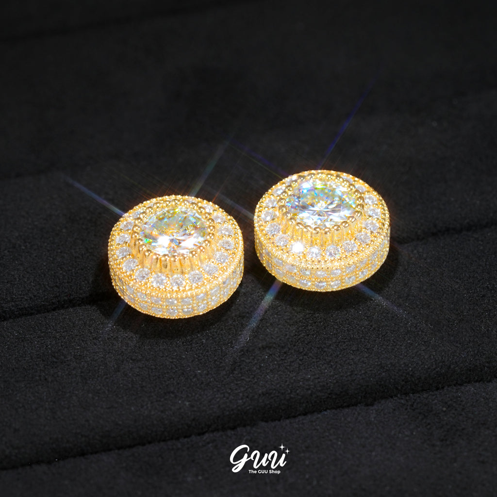 925s VVS1 Moissanite Cluster Halo Earrings