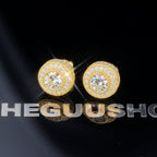 925s VVS1 Moissanite Cluster Halo Earrings In 18K Gold