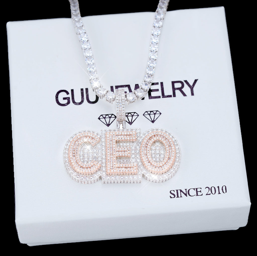 CEO Two Layer Baguette Iced Necklace