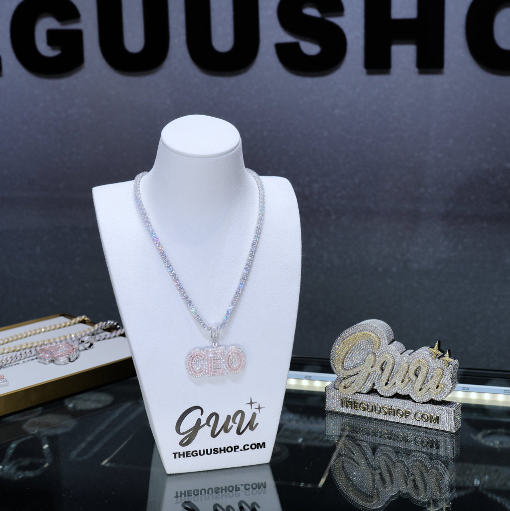 CEO Two Layer Baguette Iced Necklace