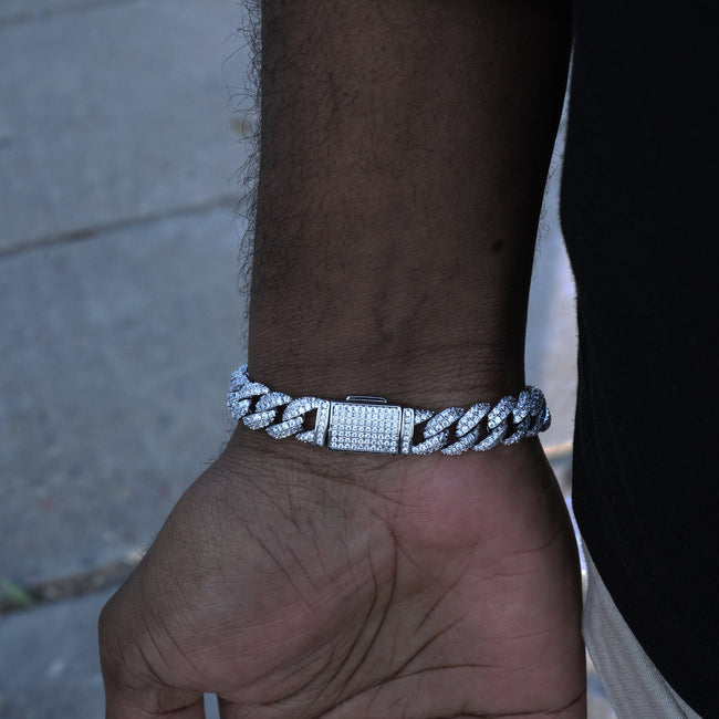 Cuban Link Bracelet (10MM) In White Gold Main Image