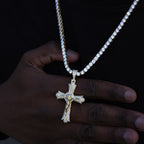 Jesus Crucifix Baguette Cross 18K Necklace