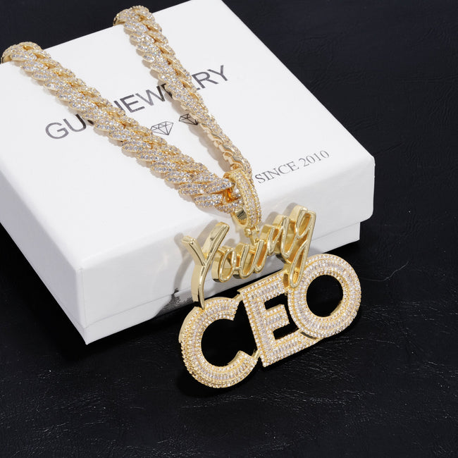 Young CEO Hustler Solid Icy Necklace Main Image