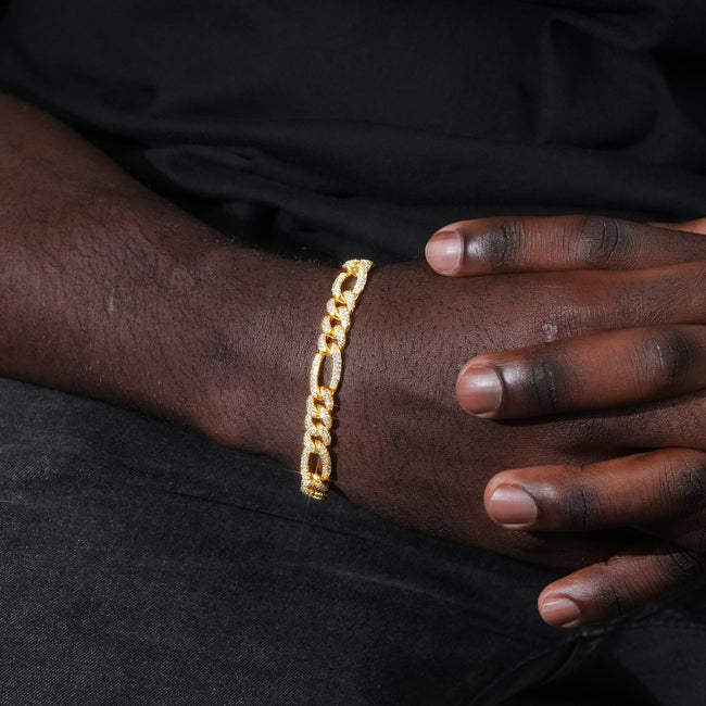 Iced 10mm Gold-Plated Miami Zircon #Iron Lock# Hip Hop Bracelet Main Image