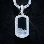 925S & VVS Moissanite Dog Tag Necklace