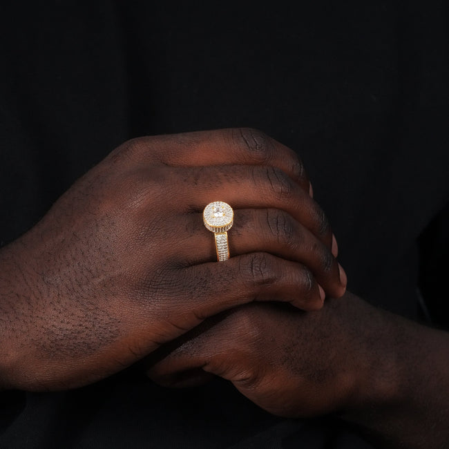 Iced CZ Diamond Gold Ring Main Image