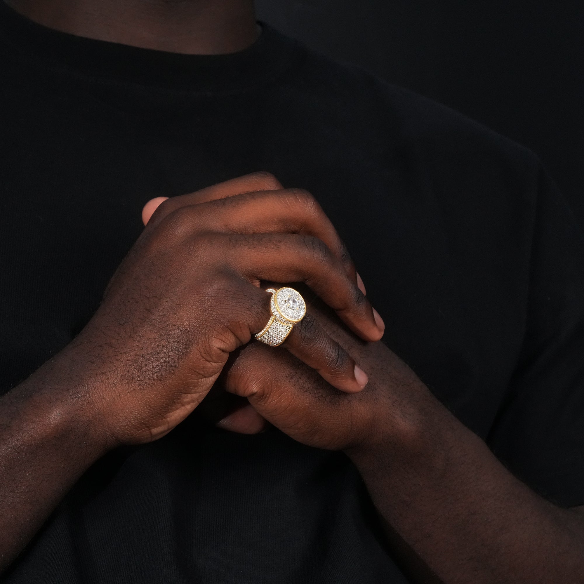 Iced Diamond  Zircon Real Gold-Plated Ring