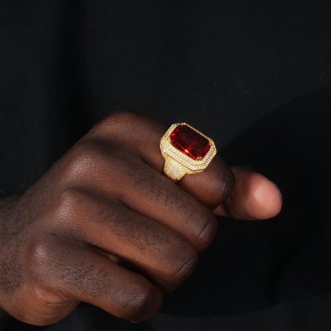 UPDATED 2019 18K Gold-Plated Micro-inlay Gem AAA CZ  Ring Main Image