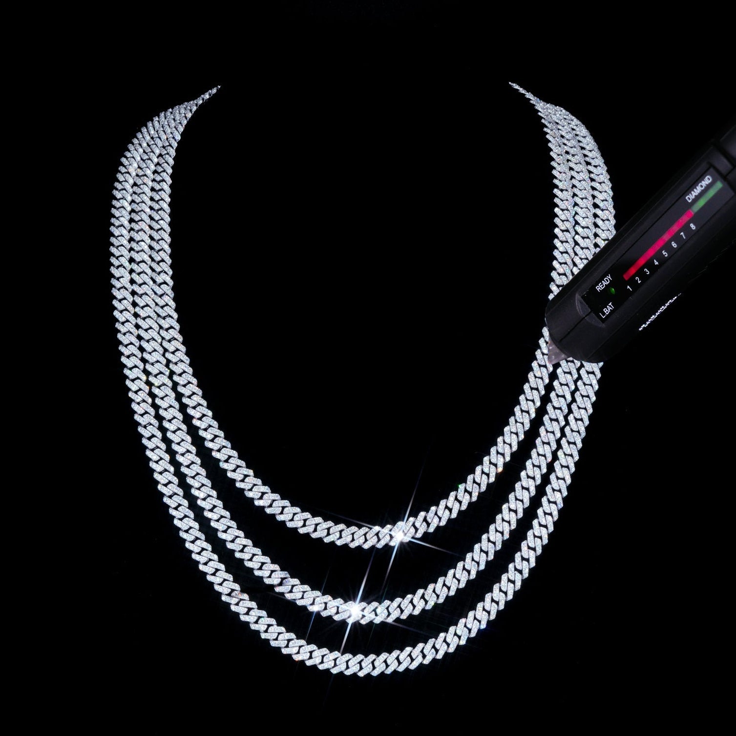 925S & VVS Moissanite 6.5MM Prong Cuban Link Chain
