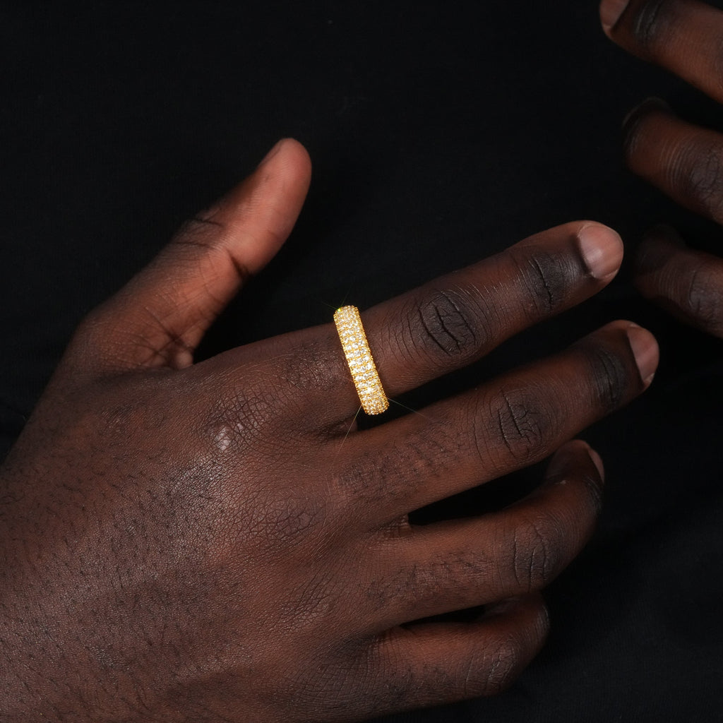 925 Sterling Silver&18K Gold-Plated Micro-inlay AAA CZ Ring