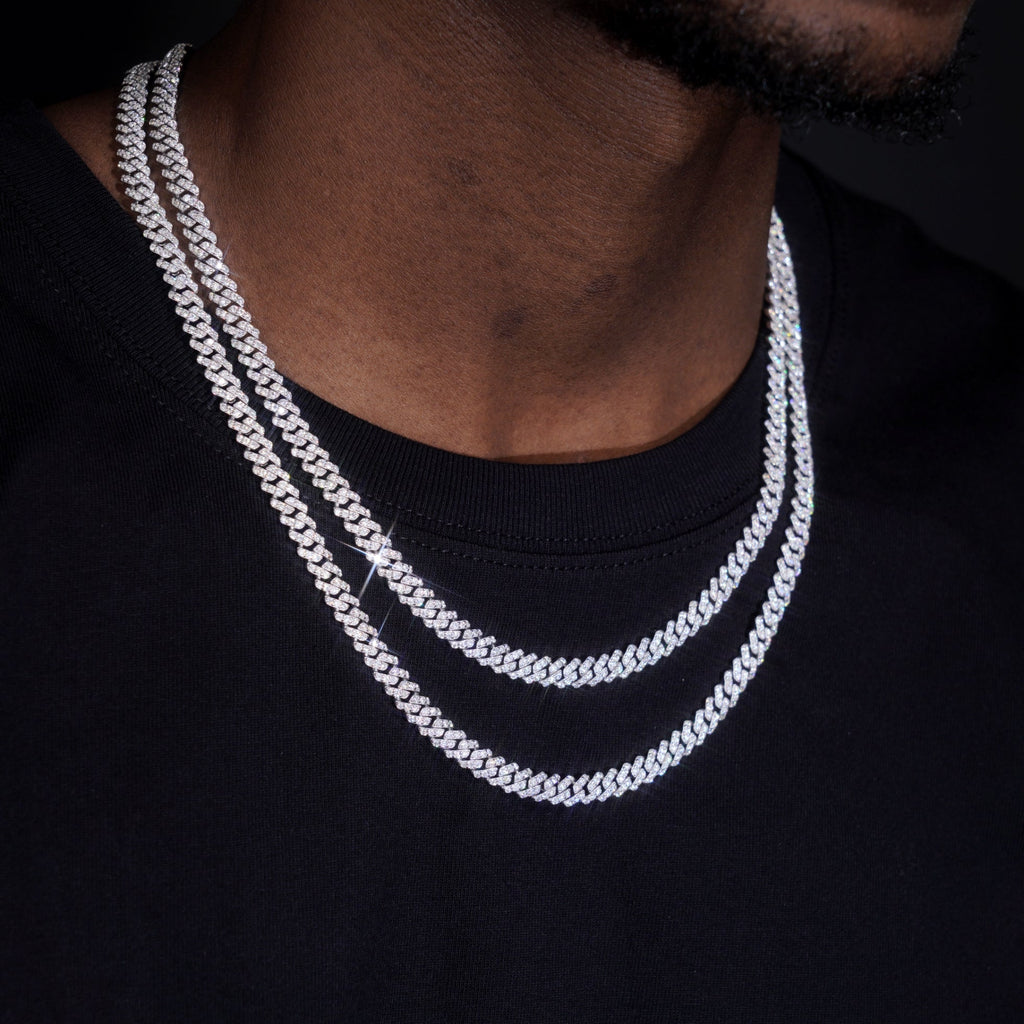 VVS Moissanite 6.5MM Prong Cuban Link Chain