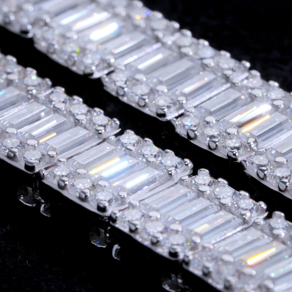 925S & VVS Moissanite 8MM Bageutte Bracelet