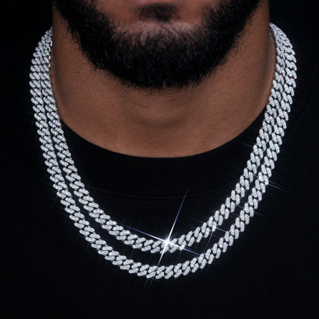 VVS Moissanite 9MM Cuban Link Chain Hover Image