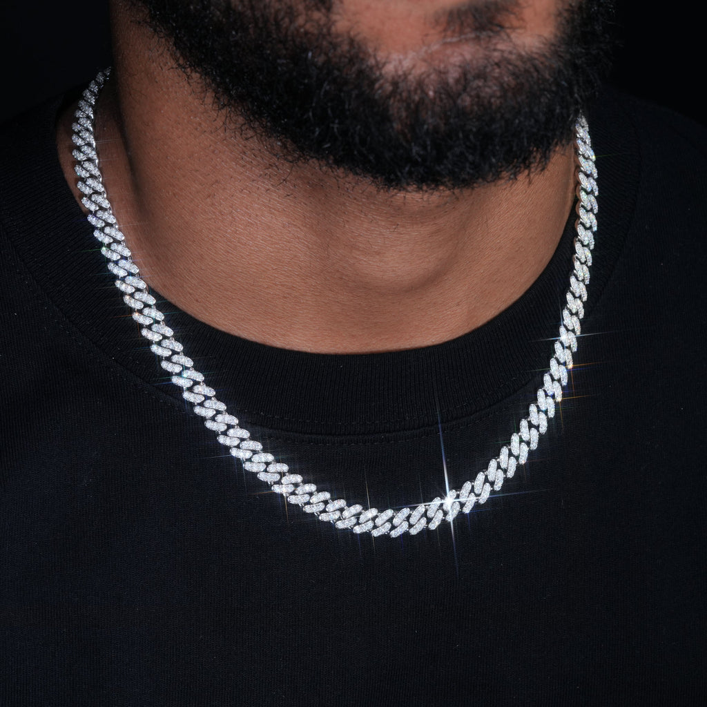 925S & VVS Moissanite 8.5MM Cuban Link Chain