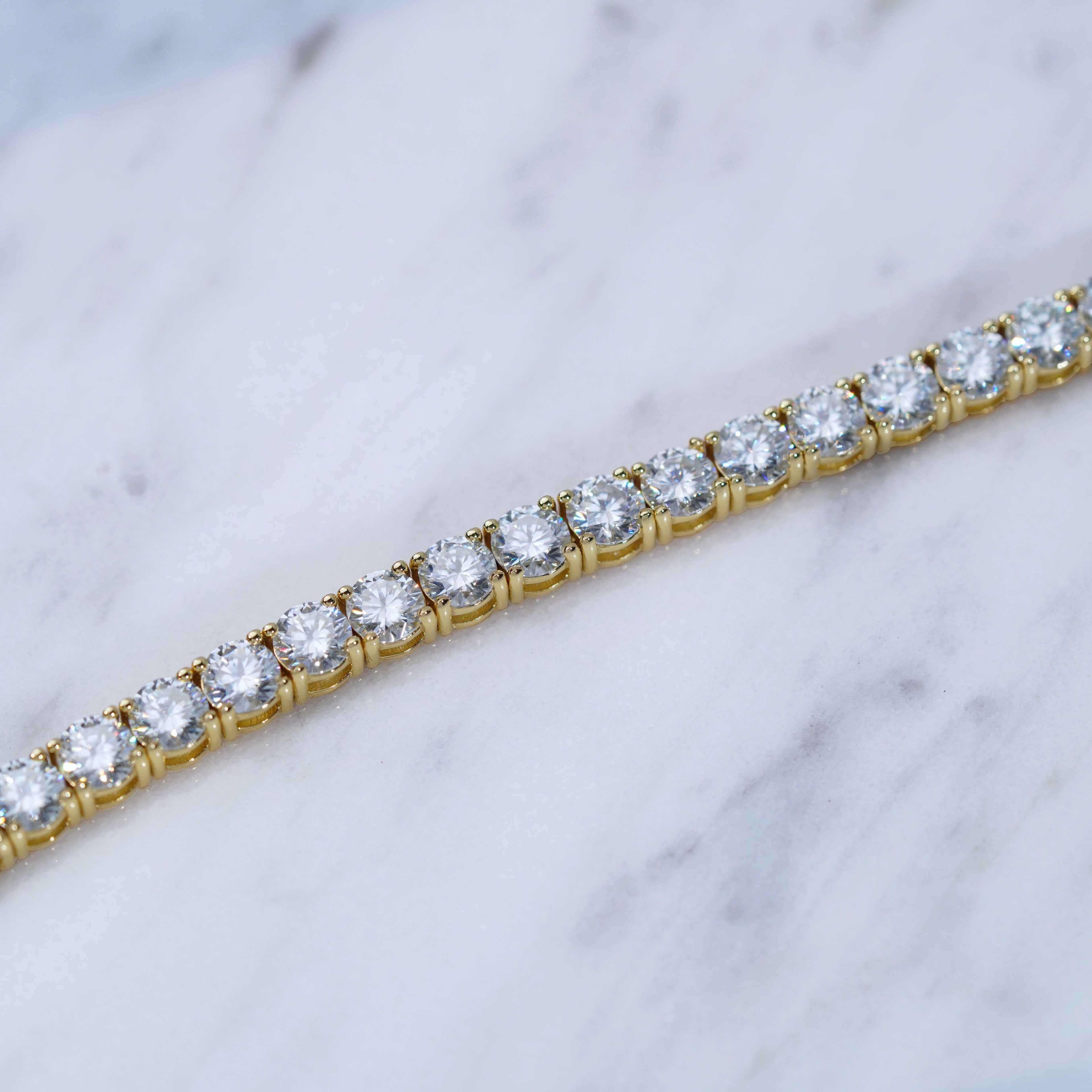 5MM 925S & VVS Moissanite Tennis Bracelet 18K Gold