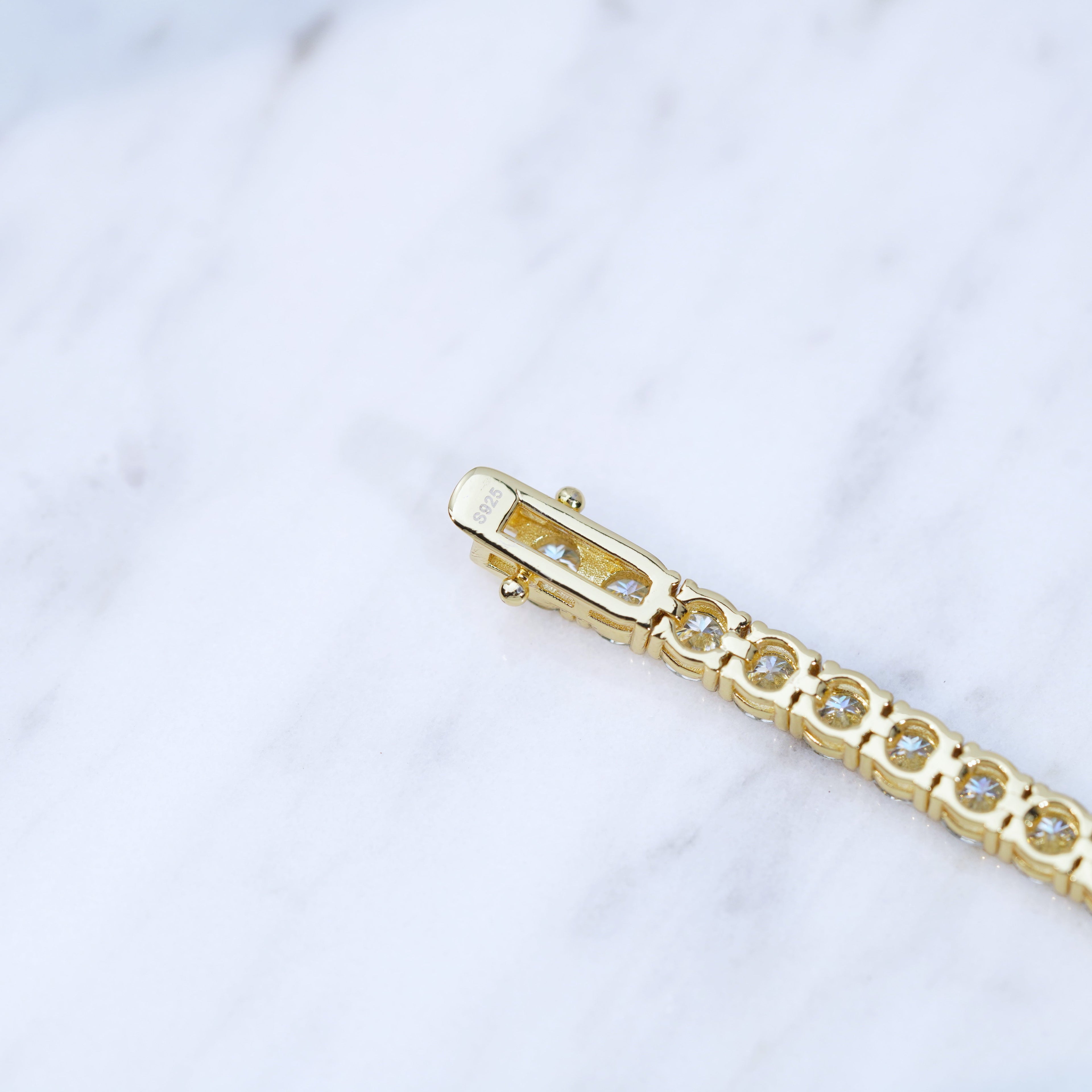 5MM 925S & VVS Moissanite Tennis Bracelet 18K Gold
