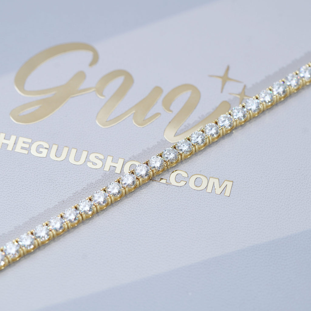 Bundle 19MM 2-Row Prong Cuban + 5MM Tennis In Gold