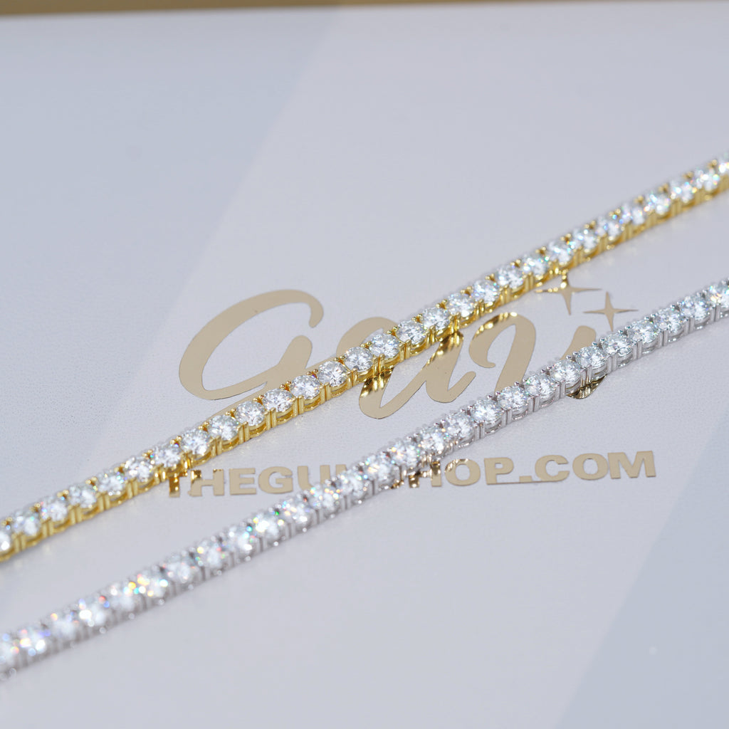 4MM 925S & VVS Moissanite Tennis Bracelet 18K Gold