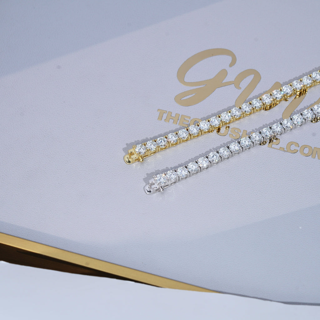 4MM 925S & VVS Moissanite Tennis Chain 18K Gold