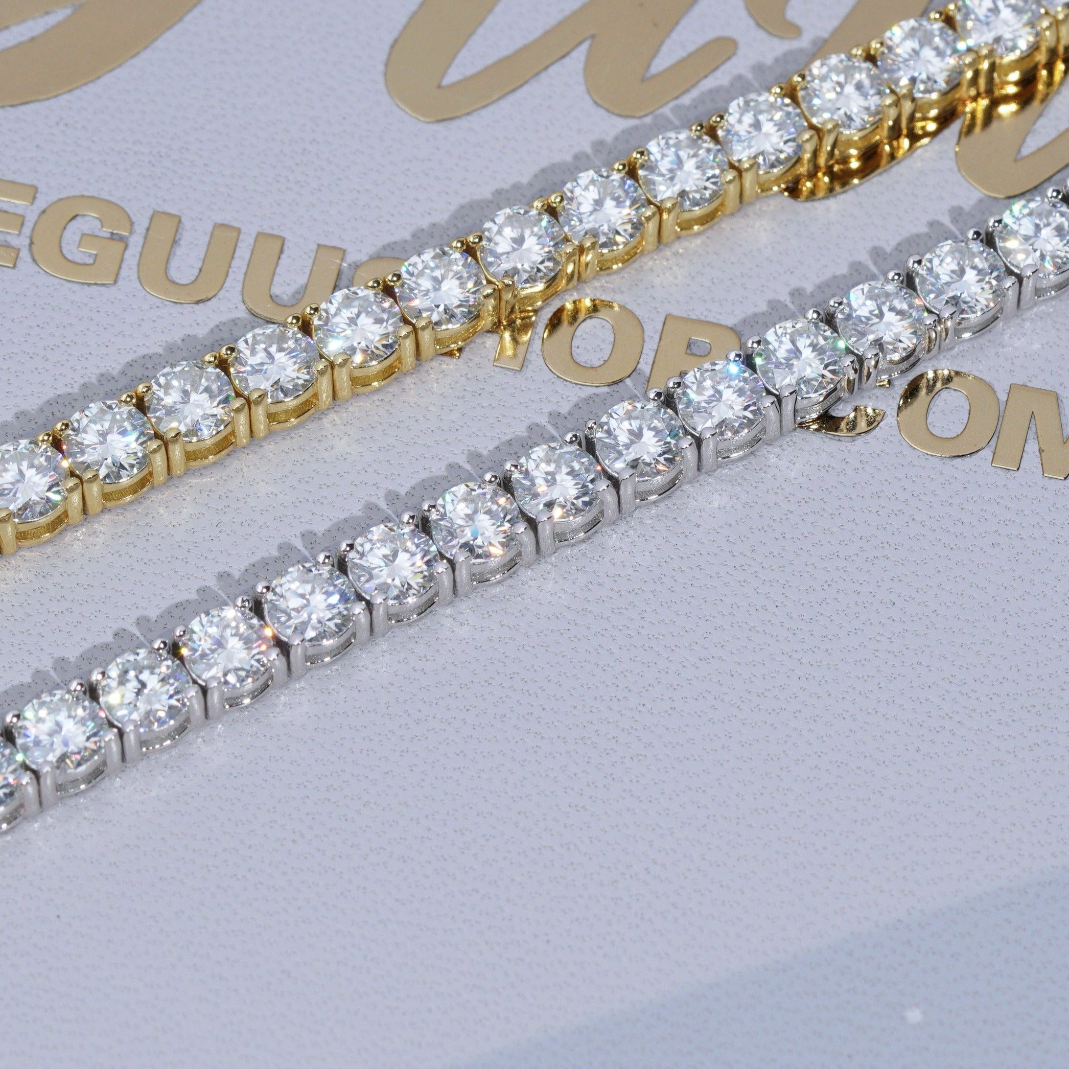 4MM 925S & VVS Moissanite Tennis Chain White Gold