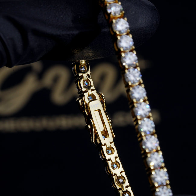 4MM 925S & VVS Moissanite Tennis Bracelet 18K Gold Main Image