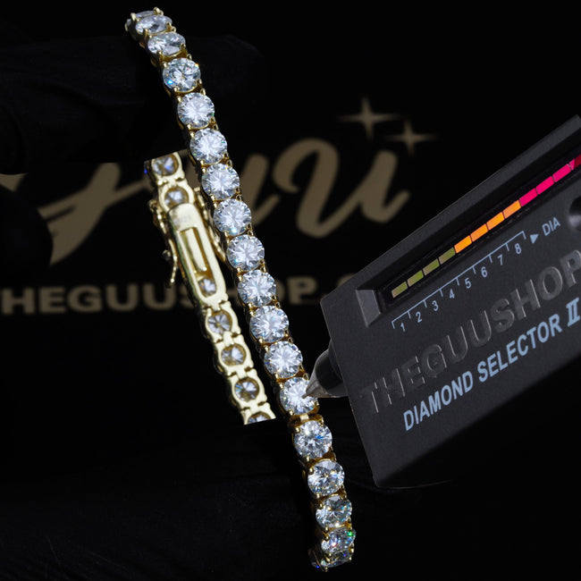 5MM 925S & VVS Moissanite Tennis Bracelet 18K Gold Hover Image