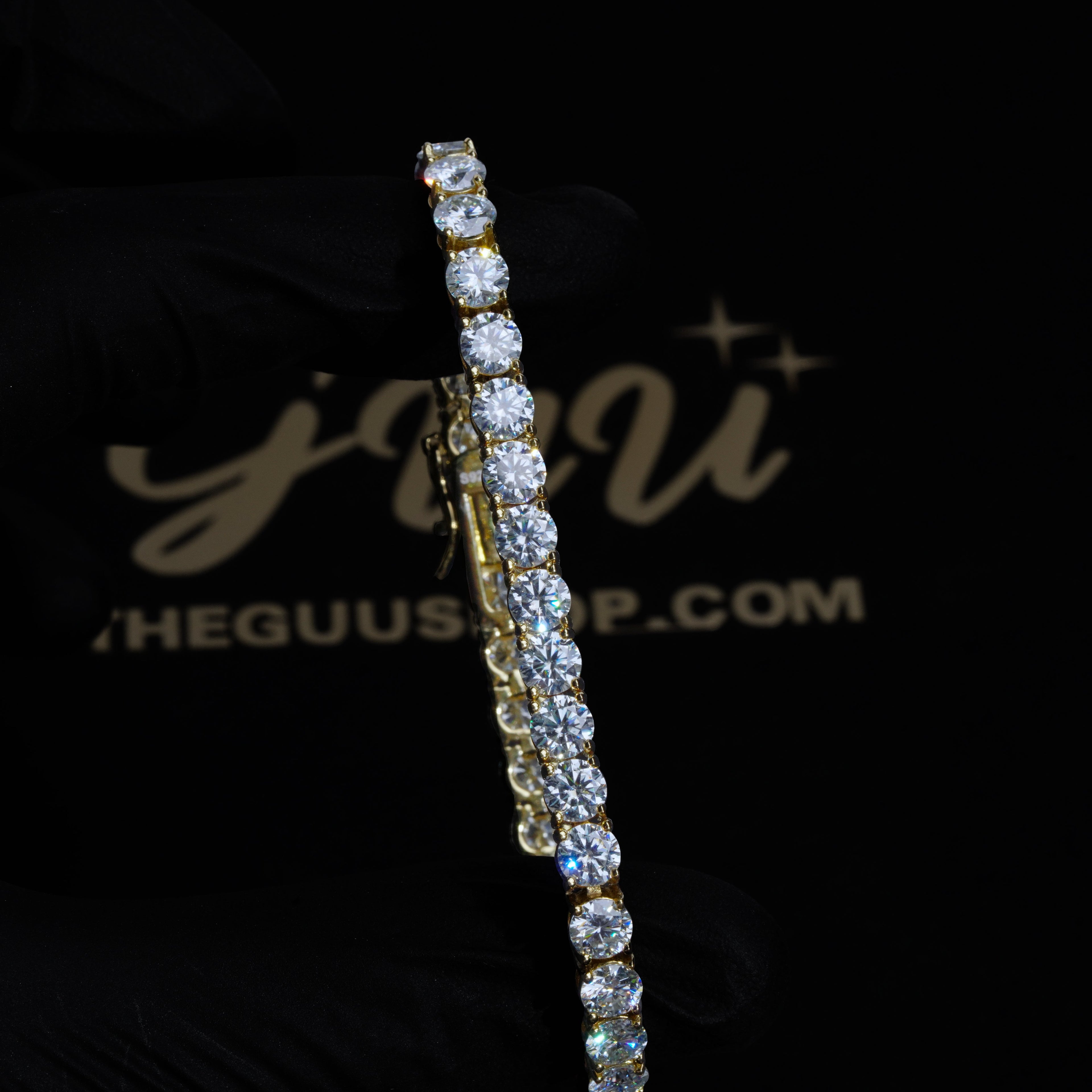 5MM 925S & VVS Moissanite Tennis Bracelet 18K Gold