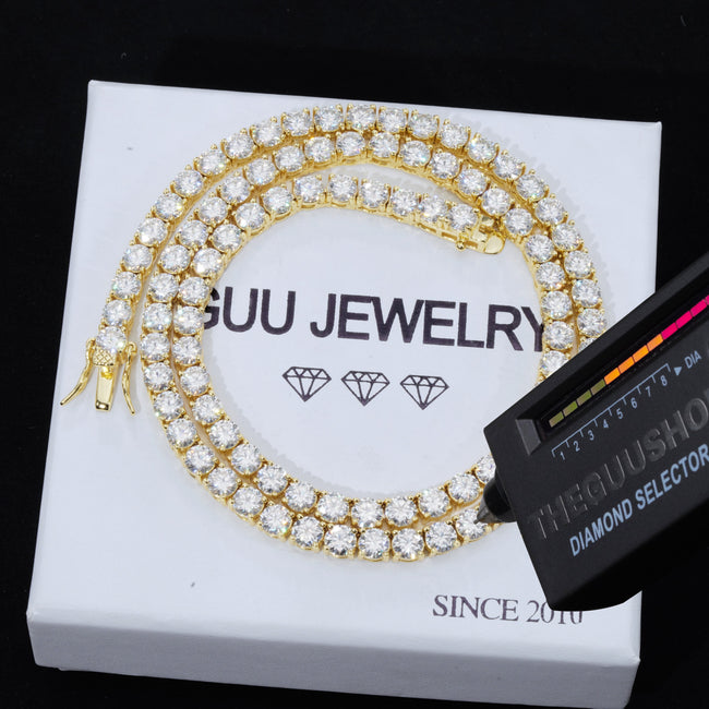 5MM 925S & VVS Moissanite Tennis Chain 18K Gold Hover Image