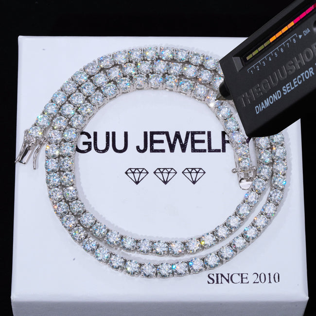 5MM 925S & VVS Moissanite Tennis Chain White Gold Hover Image