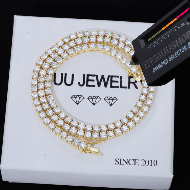 4MM 925S & VVS Moissanite Tennis Chain 18K Gold Hover Image