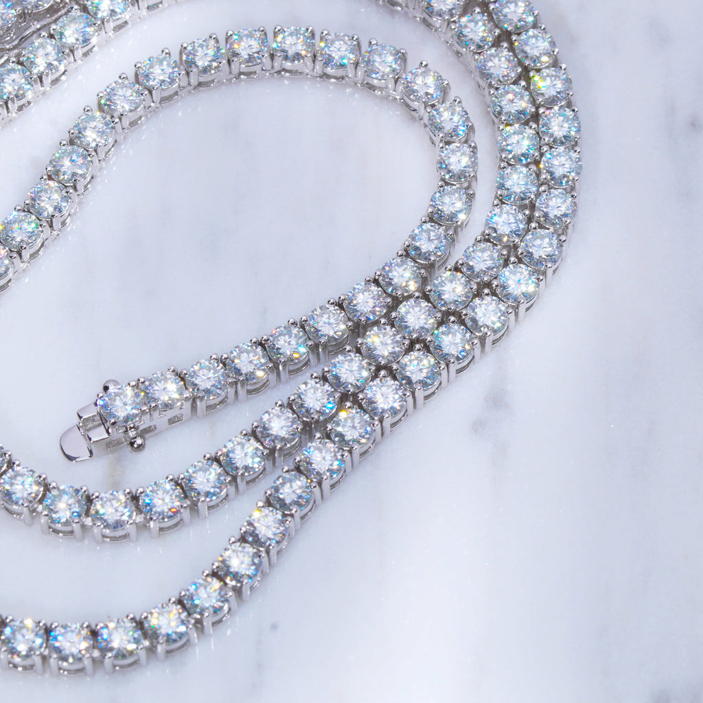 5MM 925S & VVS Moissanite Tennis Chain White Gold