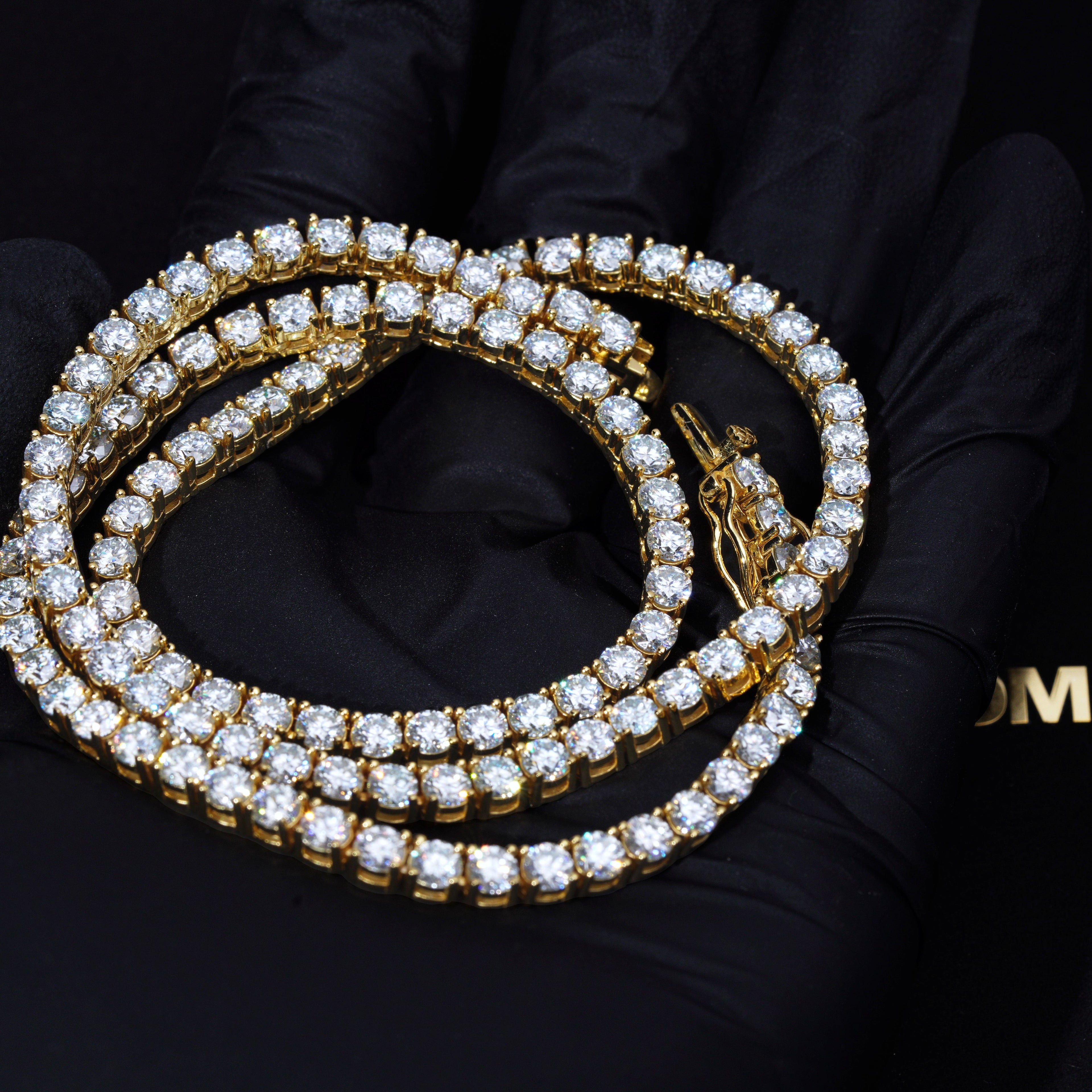4MM 925S & VVS Moissanite Tennis Chain 18K Gold