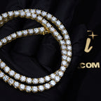 5MM 925S & VVS Moissanite Tennis Chain 18K Gold