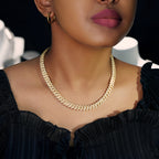 8mm Prong Cuban Link Chain in 18K Gold