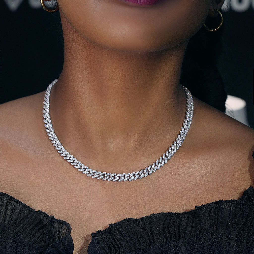 6MM Iced Cuban Link In White Gold