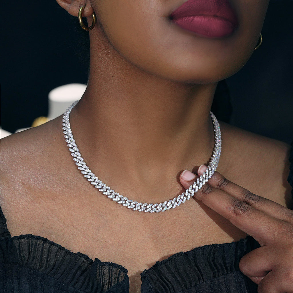6MM Iced Cuban Link In White Gold
