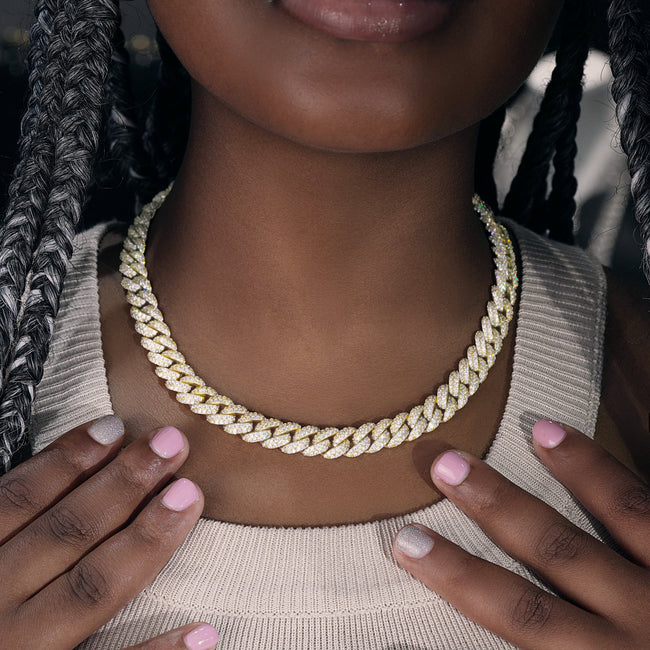 10mm Cuban Link Chain in 18K Gold Hover Image
