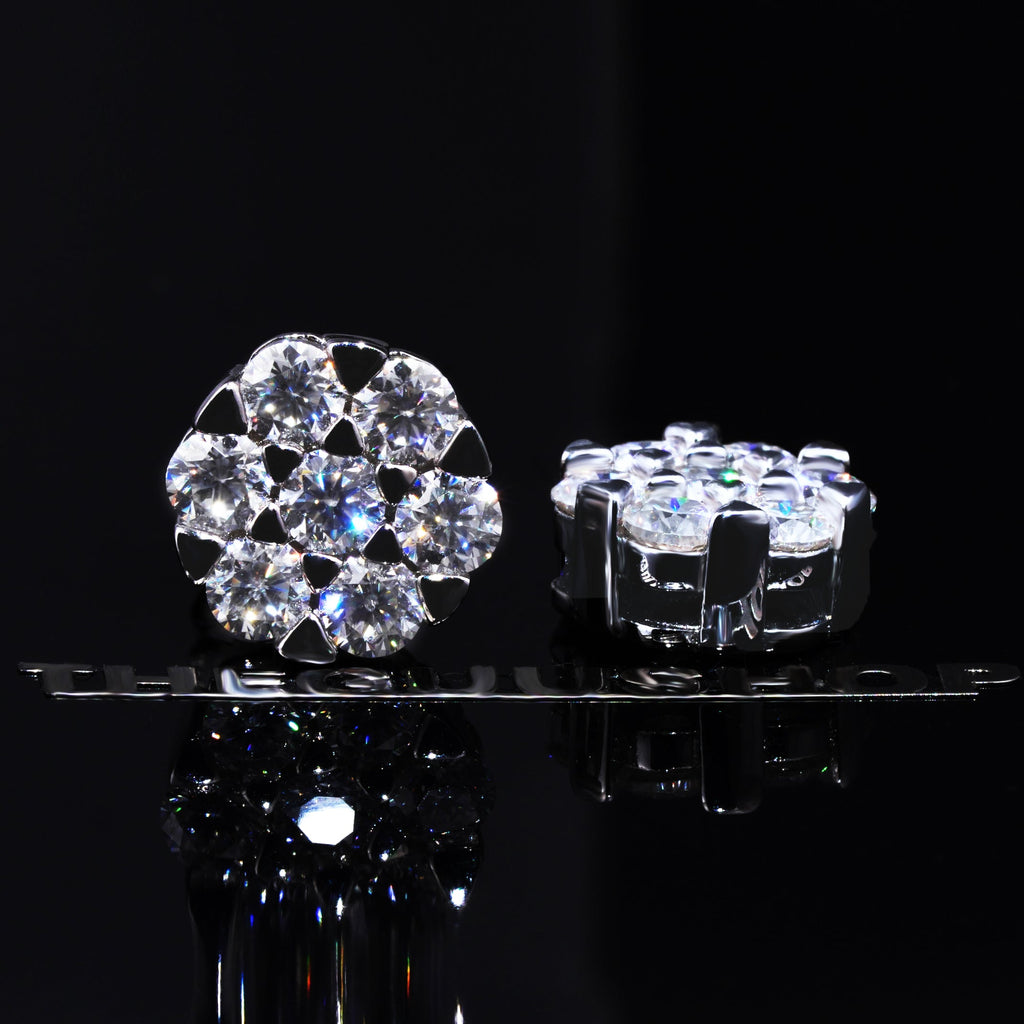 Cluster VVS Moissanite Earring .925 Sterling Silver