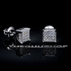925s & VVS Moissanite 3D Cube Earrings WhiteGold
