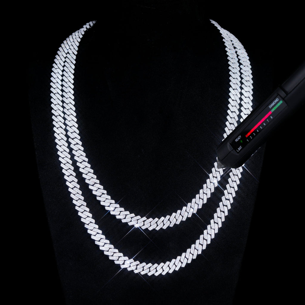 VVS Moissanite 8.5MM Prong Cuban Link Chain