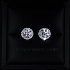 2.00 Carat Certified VVS1 Moissanite Halo Earrings