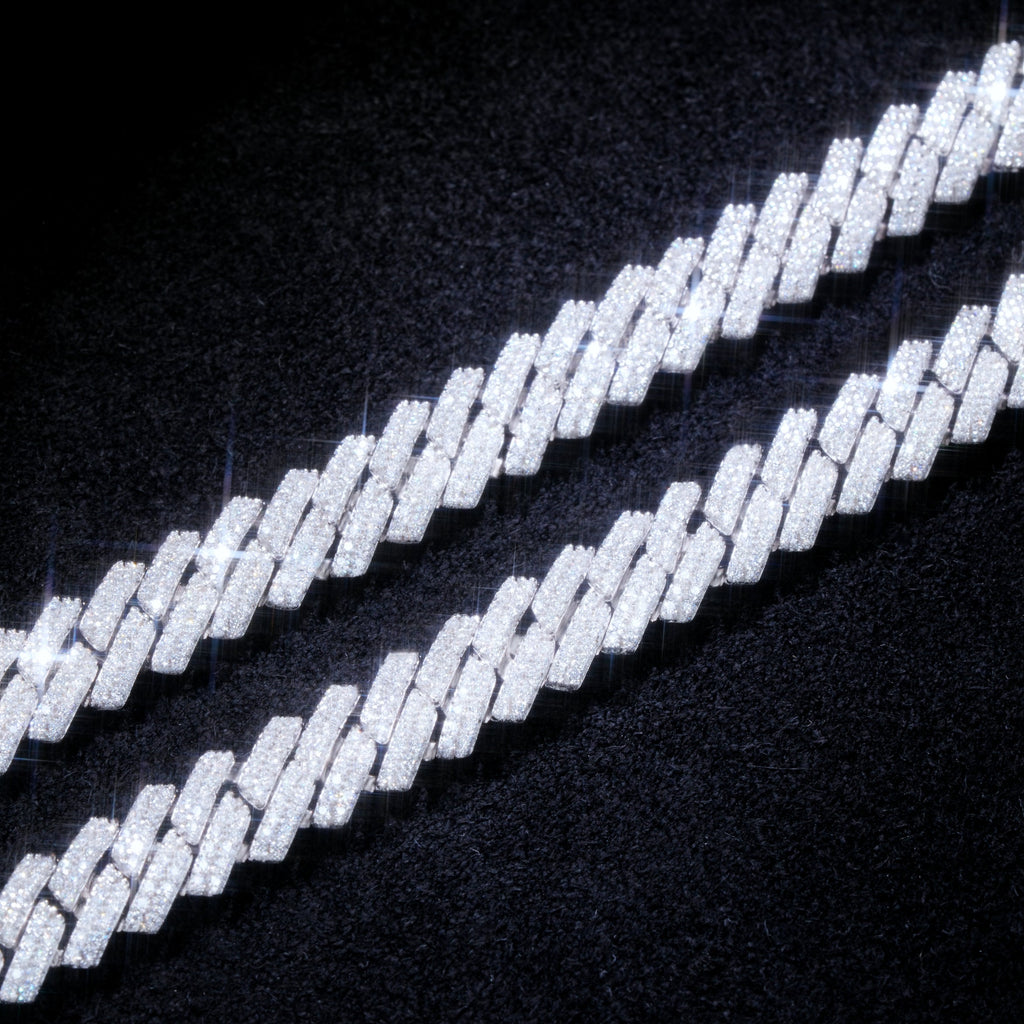 VVS Moissanite 8.5MM Prong Cuban Link Chain